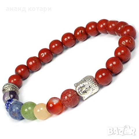 Гривна 7 чакри - естествени камъни-20,21,22,23, снимка 3 - Гривни - 38165126