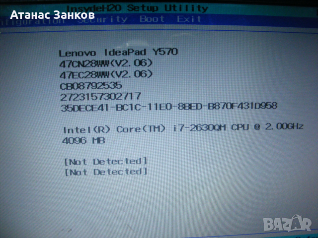 Лаптоп за части Lenovo Ideapad Y570, снимка 3 - Други - 36294032