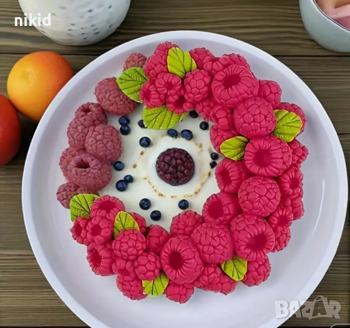 Голям полумесец полу венец малинов малини малина силиконов молд форма фондан шоколад гипс, снимка 6 - Форми - 51947355