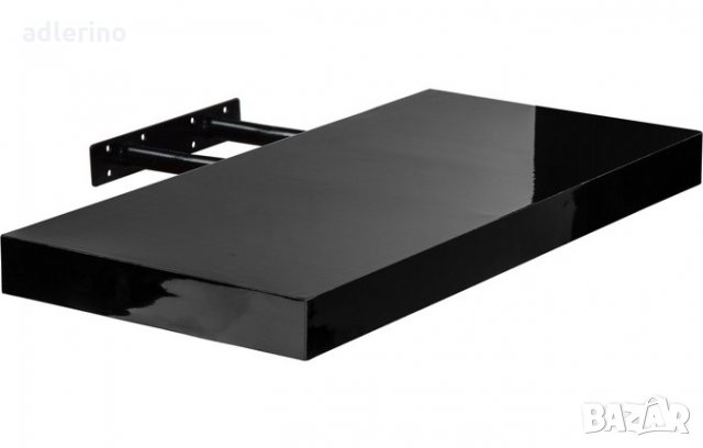 Стеннен рафт "Volto", рафт за стена, 70 см, черен гланц