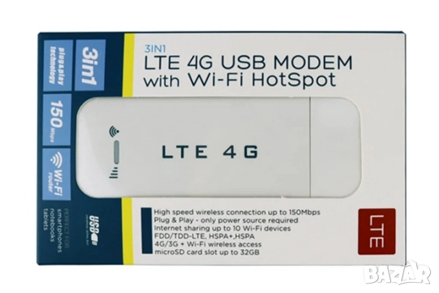 4G/LTE безжичен USB адаптер - мобилен интернет със скорост 150 Mbps за автомобилни мултимедии, снимка 5 - Аксесоари и консумативи - 52511353