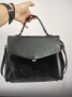 Черна дамска чанта с еко пух, снимка 1 - Чанти - 36203762