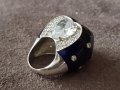 Стилен сребърен с емайл елегантен пръстен ПЛАНИНСКИ КРИСТАЛ, снимка 10
