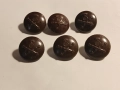 АРТИЛЕРИЙСКИ бакелитови копчета Царство България -6 броя, снимка 1