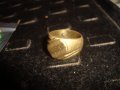 СТАР ПОЗЛАТЕН БРОНЗОВ ПРЪСТЕН ОРНАМЕНТИРАН РЪЧНО МАЙСТОРСКА АРТ ДЕКО ИЗРАБОТКА МАСИВЕН 18274, снимка 6