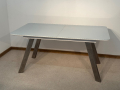 Стъклена дизайнерска трапезна маса, разтегателна, неползвана  !, снимка 2