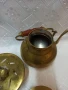 Бронзов голям чайник ,ръчна изработка -калайдисан отвътре ръчно гравиран, поставкан и спиртник, снимка 13