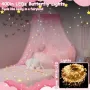 Нов Принцески балдахин с LED звезди – розов, за детска стая, момиче, снимка 4