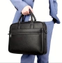 Мъжка луксозна чанта за лаптоп 15,6”/Офис куфарче от черна естествена кожа!, снимка 2