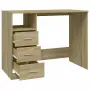 vidaXL Бюро с чекмеджета, сонома дъб, 102x50x76 см, инженерно дърво, снимка 7