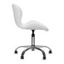 Козметичен стол - табуретка с облегалка QS-06 42/54 см - бяла/черна, снимка 2
