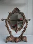 Бронзово , настолно огледало в стил Art Nouveau с релеф на херувими ., снимка 5