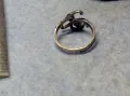 СТАРИНЕН СКЪПОЦЕНЕН СРЕБЪРЕН ПРЪСТЕН СРЕБРО ВИСОКА ПРОБА с ЧЕРЕН ОНИКС РЯДКА АРТ ИЗРАБОТКА 47961, снимка 13