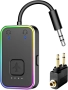 Bluetooth 5.4 адаптер за самолет за слушалки и слушалки-тапи, aptX LL, Dual-Link, с 3.5 мм жак, снимка 1