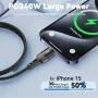 USB към USB Type-C Charging Cable 240W, найлонова оплетка - 300 см, снимка 2