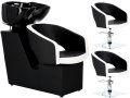 Фризьорски комплект Greta 2x хидравлични въртящи се фризьорски стола Z-FJ-83017-WHITE-ZESTAW-BEZPODN