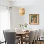 Винтидж ратанова висяща лампа foucasal E27, кафява, 29 см, снимка 2