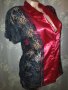 Dream girl L-Нова  с етикет пижама от червен сатен и дантела в черно , снимка 8