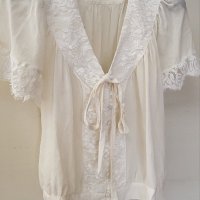 Бяла блуза  коприна, снимка 1 - Ризи - 41319151