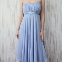 VILA y2k елегантна дамска рокля с дължина под коляното в син цвят р-р S, снимка 1 - Рокли - 44374973