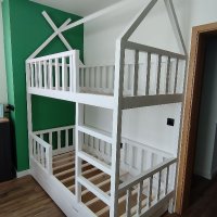 Двуетажно детско легло тип къщичка, снимка 3 - Други стоки за дома - 40436960