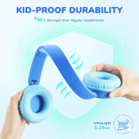 Безжични детски слушалки с микрофон iClever BTH22 Bluetooth 5.4, 74/85 dBA, сини, снимка 3 - Bluetooth слушалки - 44827428