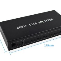 1X8 SPDIF TOSLINK Оптичен Сплитер за Цифрово Оптично Аудио 1 х Вход 8х Изхода LPCM 2.0 DTS Dolby-AC3, снимка 6 - Ресийвъри, усилватели, смесителни пултове - 41469984