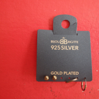 Позлатени сребърни обеци обици Bijov Brigite 3, снимка 2 - Обеци - 44637404