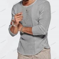 Леки мъжки меки контрастни пуловери, 5цвята - 023 , снимка 3 - Пуловери - 39306188