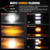 2 Броя Лед LED Халогени Аварийни Лампи Бяла + Оранжева Светлина, снимка 2 - Аксесоари и консумативи - 41790029