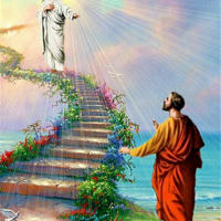ДИАМАНТЕН ГОБЛЕН  Исус Небесна стълба , снимка 1 - Гоблени - 36240385