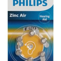 Батерии Philips ZA10 Zinc Air 1.4V, За слухови апарати, 6 броя, снимка 1 - Друга електроника - 41878890