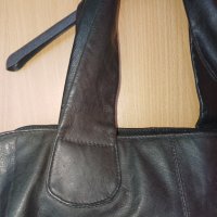 Manfield черно чанта естествена кожа , снимка 6 - Чанти - 41440192