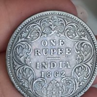 1 рупия 1862 Индия. Сребр

, снимка 1 - Нумизматика и бонистика - 41617525