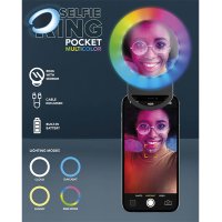 НОВИ! Селфи ринг Cellularline Pocket с огледало цветна RGB LED , снимка 1 - Селфи стикове, аксесоари - 41249532