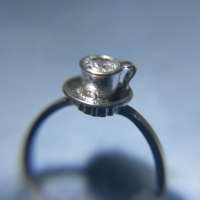 Сребърен пръстен - чашка, снимка 1 - Пръстени - 36037988