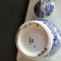 Стара ваза с капак холандски порцелан delft blu, снимка 2 - Вази - 40195362