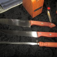 Комплект кухненски ножове с поставка, снимка 7 - Прибори за хранене, готвене и сервиране - 40805941