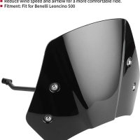 Windshield за Leoncino 500，Алуминиева сплав + PC(черен) НОВО, снимка 2 - Аксесоари и консумативи - 41986556
