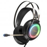 Слушалки с микрофон Геймърски Gamdias Eros E3 Черни с RGB подсветка Gaming Headset, снимка 3 - Слушалки и портативни колонки - 35784658