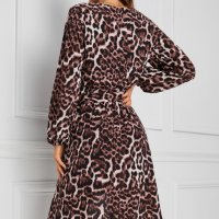 Дамска рокля с леопардов десен и асиметрична кройка, снимка 3 - Рокли - 40544146