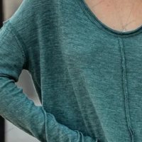 Ежедневна дамска блуза с V-образно деколте и дълги ръкави, 4цвята - 023, снимка 13 - Блузи с дълъг ръкав и пуловери - 39782201