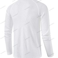 Мъжка едноцветна вафлена тениска с дълъг ръкав Henley, 8цвята - 023, снимка 7 - Тениски - 42069624