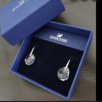 Сваровски SWAROVSKI обеци оригинални бял камък, снимка 2 - Обеци - 34222129