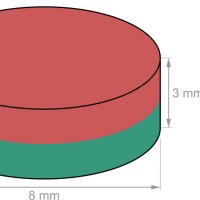 8x3mm неодимов МАГНИТ N52, Neodymium magnet NdFeB magnit, снимка 2 - Други машини и части - 40794152