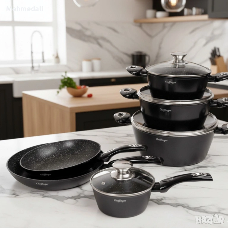 Комплект съдове за готвене Cheffinger – 10 части, снимка 1