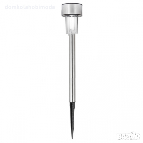 Соларна лампа с бяла светлина, Сребриста31x4,5 см, Метал/Пластмаса, снимка 1