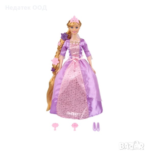 Кукла, с лилава рокля и много дълга коса, снимка 1