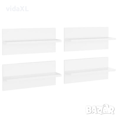 vidaXL Стенни рафтове, 4 бр, бели, 40x11,5x18 см, ПДЧ（SKU:807298, снимка 1
