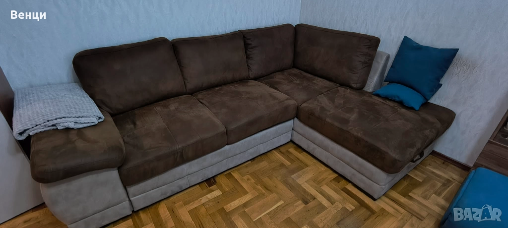 Ъглов диван със функция сън, снимка 1